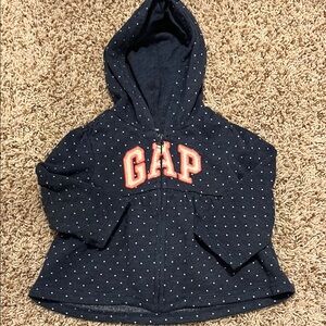 GAP Blue and White Hoodie with Logo and Pattern